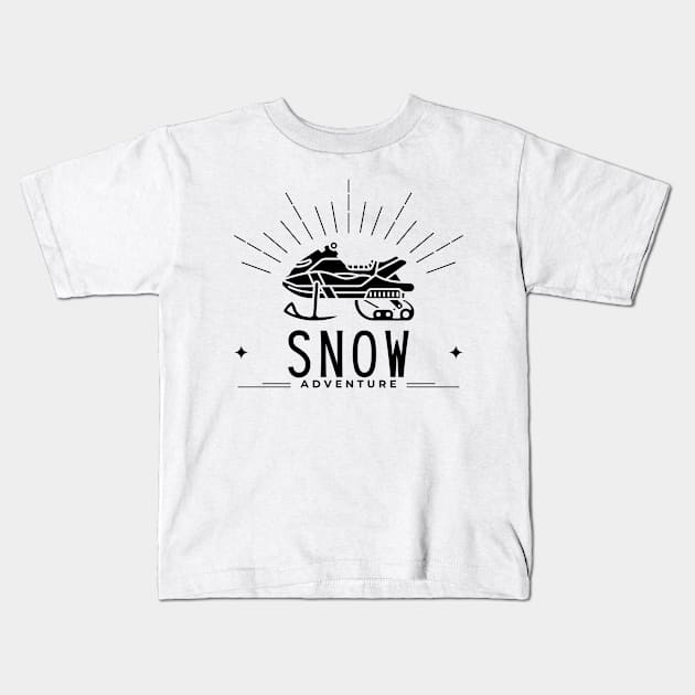 Snowmobiling 45 Kids T-Shirt by TheSeason